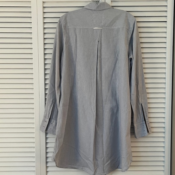 American Colors by Alex Lehr Shirt dress, pinstripe, long sleeve, Size M, cotton - Picture 5 of 11